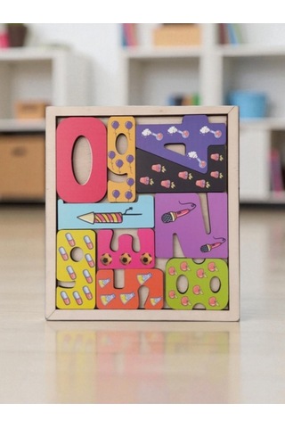 Sayılar Renkli Puzzle Ahşap Oyuncak