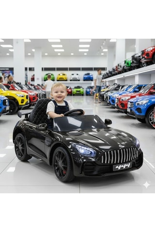 444 Gtr Sport Akülü Araba 12v Uzaktan Kumandalı Babyhope Mercedes Eva Teker Siyah