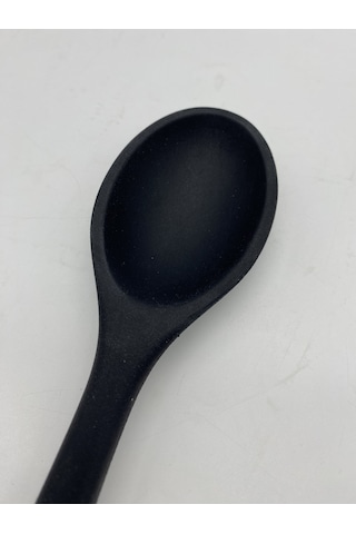 Sert Uçlu Isıya Dayanıklı Silikon 28cm Kaşık Siyah