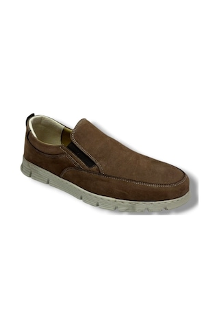 Master 1721-26 Hakiki Nubuk Deri Casual Lastikli Erkek Ayakkabı Vizon