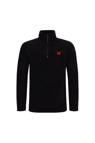 Walke Premium Kadın Yarım Fermuarlı Outdoor Spor Polar Ceket Siyah