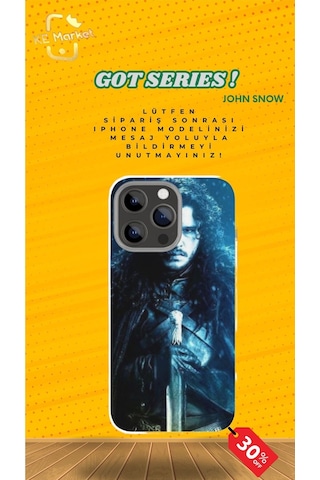 John Snow Apple Uyumlu iPhone Tüm Modellere Kılıf 678x111213141516 Plus