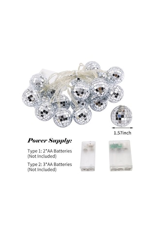 Maoyaya 1.8m 10 Led Küre Işıklı, Sıcak Beyaz, Aa Pil, Ilık Beyaz Optik Ilık Beyaz