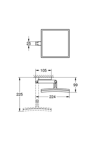 Grohe Selection Cube Duvara Monte Makyaj Aynası Krom - 40808000 Krom
