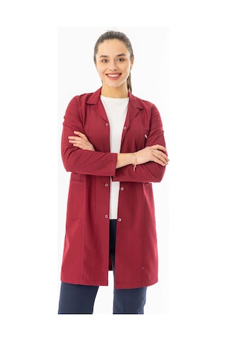 Spor Yaka Uzun Kol Kadın Personel Önlüğü Alpaka Kumaş Bordo Rnk107 Bordo