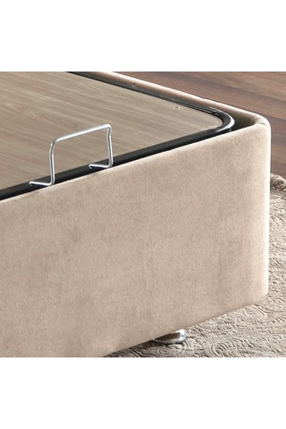 Nironyatak Niron Polo Baza Ve Başlık Seti -120X200 Cm Tek Kişilik Sütlü Kahv