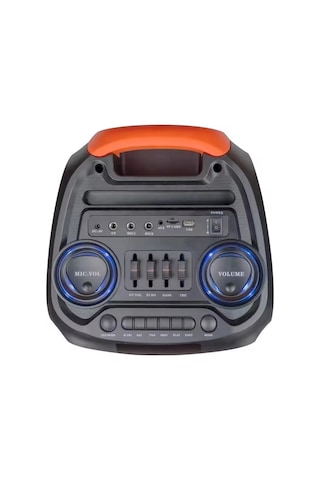 Party Box Bluetooth Hoparlör Büyük Boy Taşınabilir Şarjlı Kablosuz Hoparlör + Karaoke Mikrofon