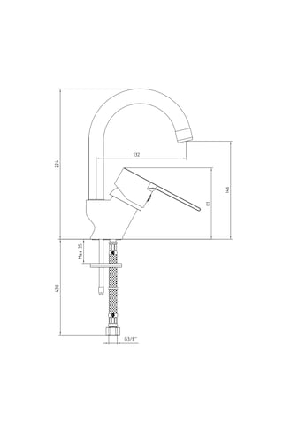 Ar Lite 102188146 Kuğu Boru Lavabo Bataryası
