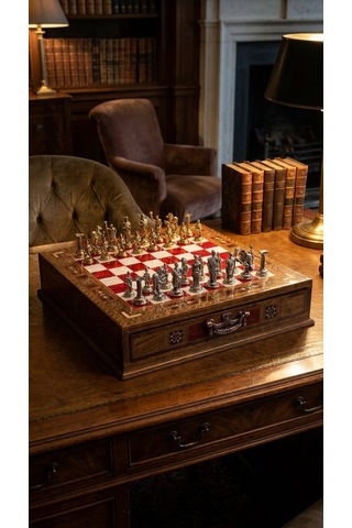 Roma Crimson-chess Set