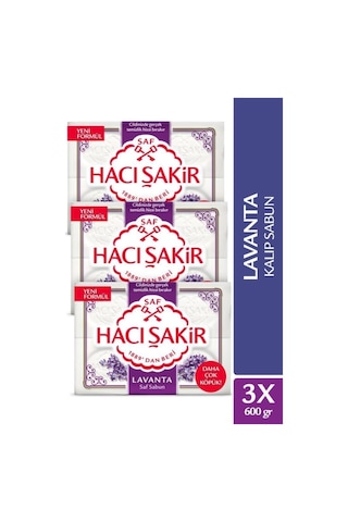 Hacı Şakir Saf Lavanta Banyo Sabunu 4'lü 3 x 150 G Hacı Şakir Saf Lavanta Banyo Sabunu 4'lü 3 x 150 G