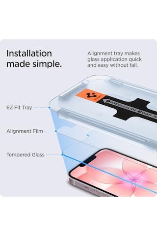 Apple iPhone Uyumlu 17e / 16e / 14 / 13 Pro / 13 Pro Cam Ekran Koruyucu Kolay Kurulum Glas.tr Ez Fit Slim Hd 2 Adet - Agl03385