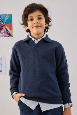 Defacto Erkek Çocuk Apaş Yaka Sweatshirt G3672a825cwnv256 Lacivert-nv256