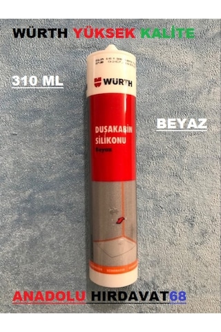 Würth Silikon Beyaz Duşakabin Yapıştırıcı Banyo Silikonu 310 Ml Beyaz