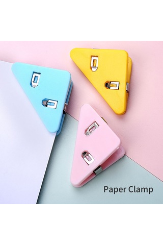 Lemestar Sj-01 Pet Kağıt Klembi 5 Adet/kutu Siyah 40 Yaprak Kapasitesi Triangular Köşe Dosya Tutucu Gümüş