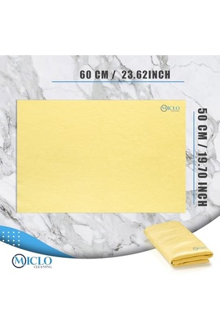 Mıclo Cleanıng 50x60cm - Premium Oto Araç Kaporta, Cam Kurulama Sentetik Güderi Bez Çizmez, Leke Bırakmaz Açık Indigo