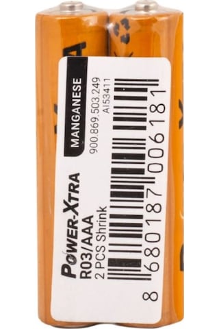 Power-Xtra R03 Zinc Manganez AAA Shrink İnce Kalem Pil 2li