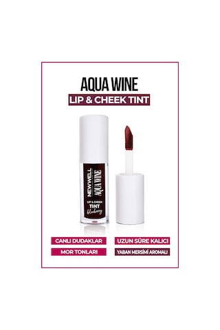 Aqua Wine Lip & Cheek Tint Yaban Mersini Aromalı 6 Ml 0