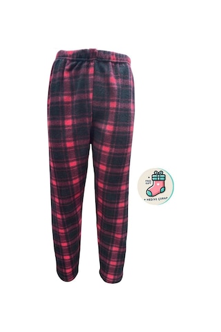 Cepsiz Kışlık Polar Kadın Pijama Altı Tek Alt Je33 - Çorap Hediye Mor