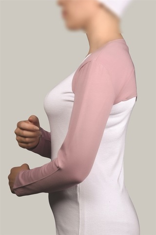 Altobeh Uzun Kollu Kadın Tesettür İçe Giyilen Bolero - Koyu Pembe Çok Renkli