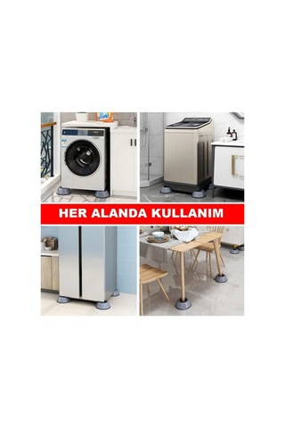Pratik Zeki Çamaşır Bulaşık Makinası Titreşim Önleyici Buzdolabı Yükseltici Kaydırmaz Vantuzlu Ayak