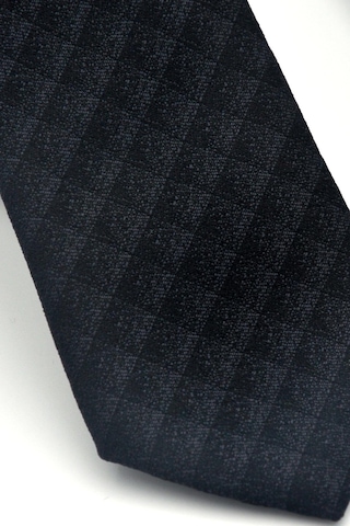 Gaffy Gri Küp Desenli Siyah Dokuma Kumaş Mendilli Slim Fit Kravat // Sdk-2605-1 Siyah