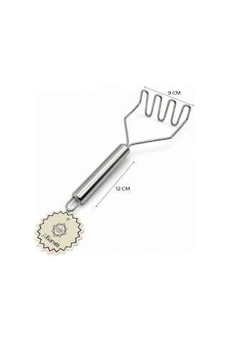 Barotti Dmr-2126 Patates Ezici Çap : 9cm Metal Saplı 12cm Toplam Uzunluk : 23cm Zigzag Yay Şekil - 12'li Paket Diğer