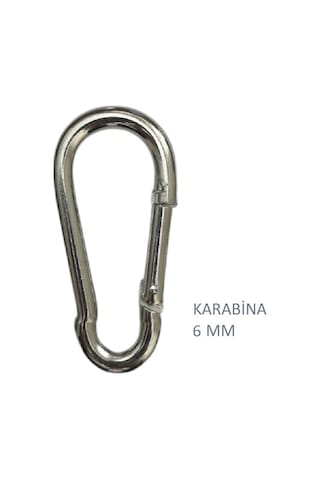 Galvanizli Karabina, 6 Mm, Askı, Çengel, Kanca, Anahtarlık 4 Adet