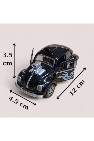 Metal Araba Çek Bırak Vw Bettle Modifiye Siyah Sesli Ve Işıklı Diğer