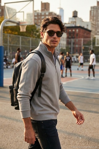 Buratti Pamuklu Regular Fit Yarım Fermuarlı Dik Yaka Erkek Sweat 5905470 Gri