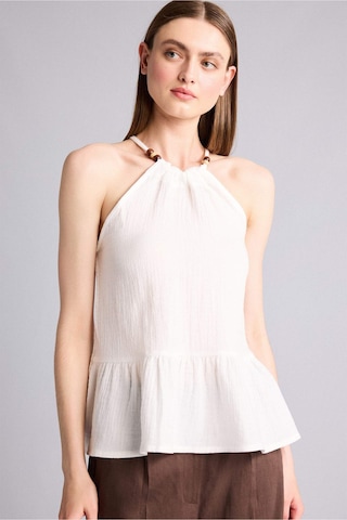 Defacto Regular Fıt Halter Yaka Müslin Kolsuz Bluz H5972ax26smwt34 Beyaz-wt34
