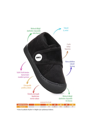 Kiko Kids Petri Günlük Kız Çocuk Ev Okul Kreş Panduf Siyah Siyah