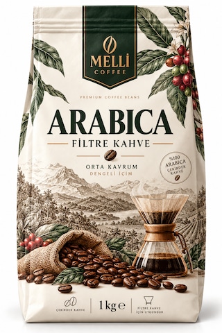 Arabica Filtre Kahve Orta Kavrum 1000 Gr Öğütülmüş