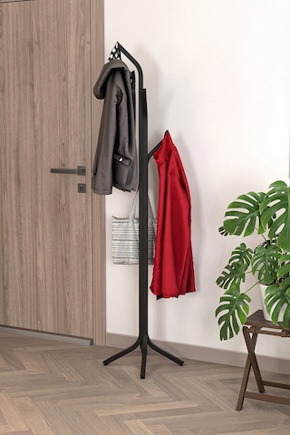 Bofigo Metal Elbise Askılığı Portmanto Askılık Siyah