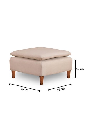 Lungo Puf 75 75 - Krem Keten Krem