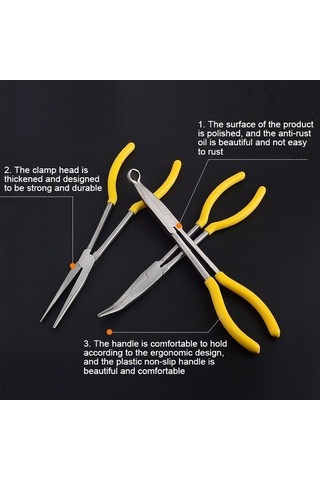 Fastbuy 11 İnç 90 Bükme İğne Burunlu Pense, Multifonksiyonel El Aleti, Kullanışlı Demir İşçiliği Aleti