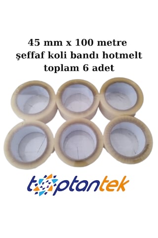 Koli Bandı 45x100 Metre Şeffaf Hotmelt Koli Bandı 6 Adet 6 Rulo