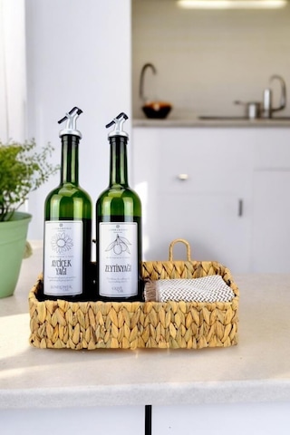 Digithome Hasır Çok Amaçlı Organizer Mutfak Düzenleyici Kahverengi G/4 C1-1-289