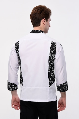 Uniprom Uzun Kollu Aşçı Ceketi Önlük Şef, Garson Beyaz-siyah