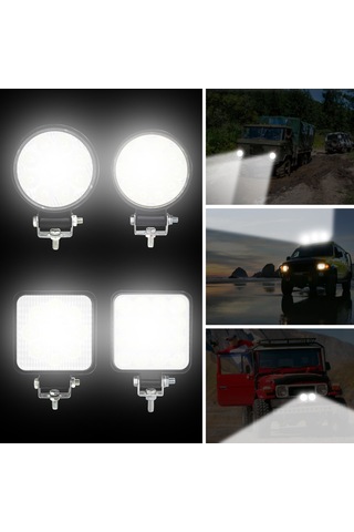 Xiyyadms Mini 9 Piller 27w Dairesel Araç Led Çalışma Lambası - 10-35v Dc, Siyah, Endüstriyel/ön Far Diğer