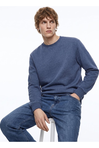 Limon Mavi Erkek Relaxed Sweatshirt L6wm-swt9518 Indigo Melanj