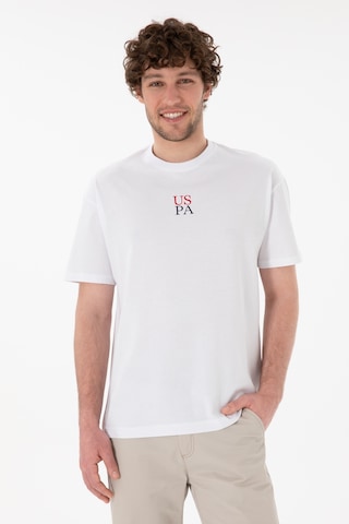 U.S. Polo Assn. Erkek Comfort Fit Bisiklet Yaka Beyaz Tişört 50306450-VR013