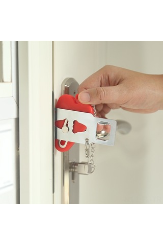 Lemestar Evcil Taşınabilir Kapı Kilidi, Anti-çalım İki Kullanıma Uygun, Delme Yok Kapı Engeli, Dayanıklı Malzeme İle Konstrüktör