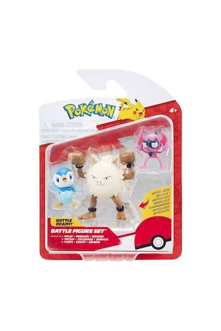 Pokemon Battle 3'lü Figür Seti Asorti-1 Pıplup + Prımeape + Impıd