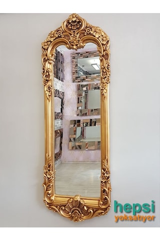Klasik Model Altın Renk Varaklı Boy Aynası Altın