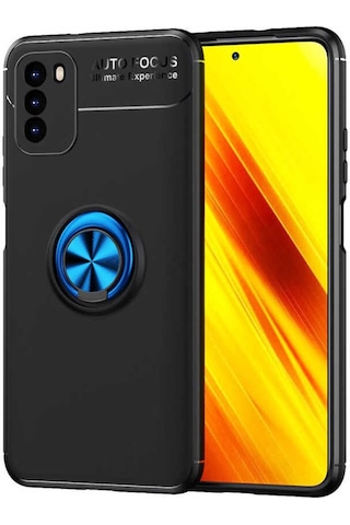 Xiaomi Poco M3 Kilif Lens Yüzüklü Miknatisli Silikon Kapak 483912639