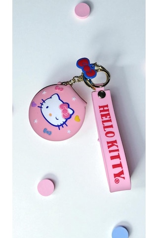 Hello Kitty Temalı Sevimli Aynalı Anahtarlık Ve Çanta Aksesuar