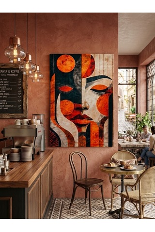 Tablo 60x90 Cm Büyük Boy Kafe Ve Salon Hediyelik Duvar Aksesuarı Açık Kahverengi