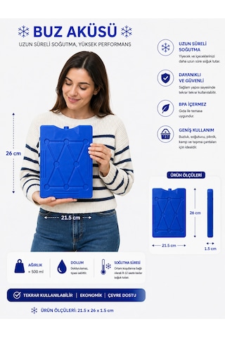 K-500 B Buz Aküsü İce Pack - 2 Li-469 Mavi