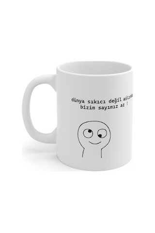 "dünya Sıkıcı Değil Aslında Bizim Sayımız Az" Baskılı Kupa Çok Renkli