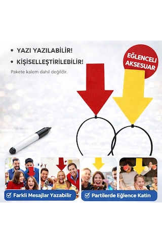 Kişiselleştirilebilir Ok İşaretli Mesaj Tacı 2 Li Set Sarı-kırmızı - Ybve-757049 18 Kişiselleştirilebilir Ok İşaretli Mesaj Tacı 2 Li Set Sarı-kırmızı - Ybve-757049 18